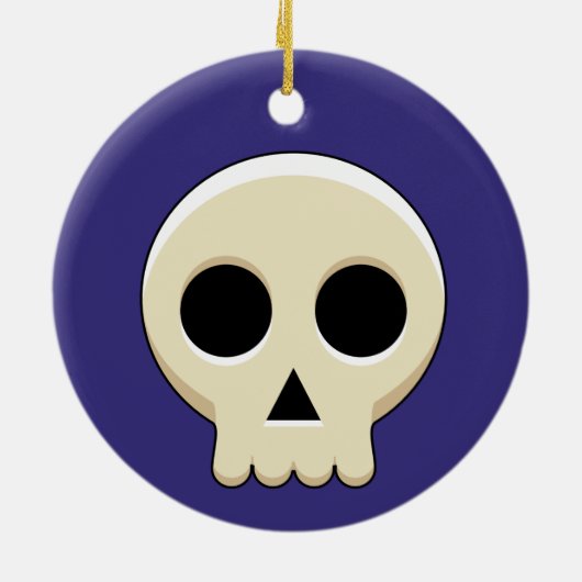 Creepy Cute Kawaii Gothic Skull Keramisch Ornament (Achterkant)
