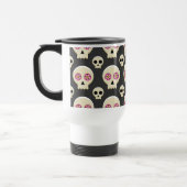 Creepy Cute Kawaii Gothic Skull met Flowers Patter Reisbeker (Links)