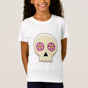 Creepy Cute Kawaii Gothic Skull met Flowers T-shirt