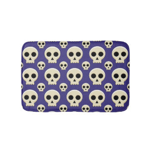 Creepy Cute Kawaii Gothic Skull Pattern Badmat