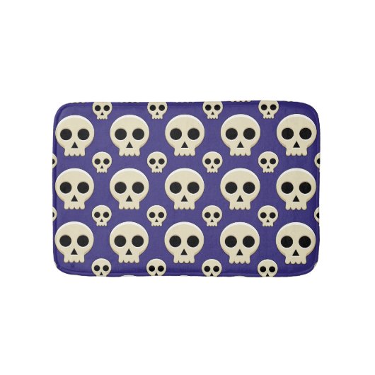 Creepy Cute Kawaii Gothic Skull Pattern Badmat (Voorkant)
