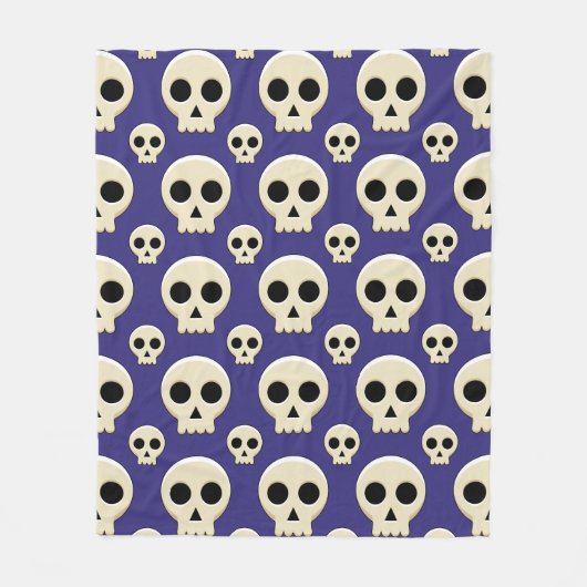 Creepy Cute Kawaii Gothic Skull Pattern Fleece Deken (Voorkant)