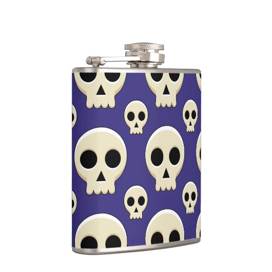 Creepy Cute Kawaii Gothic Skull Pattern Heupfles (Rechts)