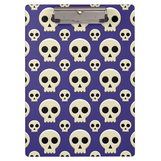 Creepy Cute Kawaii Gothic Skull Pattern Klembord (Voorkant)