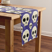 Creepy Cute Kawaii Gothic Skull Pattern Korte Tafelloper (Voorbeeld)