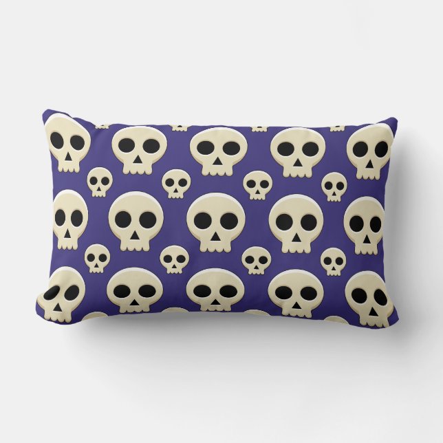 Creepy Cute Kawaii Gothic Skull Pattern Kussen (Voorkant)