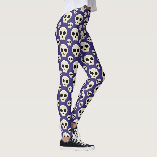 Creepy Cute Kawaii Gothic Skull Pattern Leggings (Rechts)