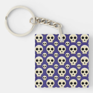Creepy Cute Kawaii Gothic Skull Pattern Sleutelhanger