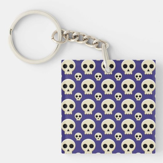 Creepy Cute Kawaii Gothic Skull Pattern Sleutelhanger (Voorkant)