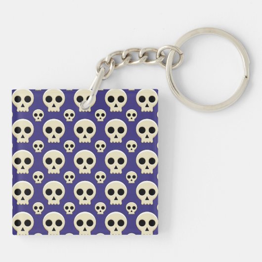 Creepy Cute Kawaii Gothic Skull Pattern Sleutelhanger (Achterkant)