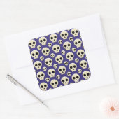 Creepy Cute Kawaii Gothic Skull Pattern Vierkante Sticker (Envelop)