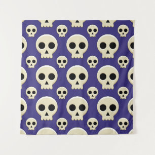 Creepy Cute Kawaii Gothic Skull Pattern Wandkleed