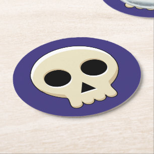 Creepy Cute Kawaii Gothic Skull Ronde Kartonnen Onderzetter