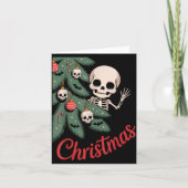 Creepy Cute Kawaii Skeleton Christmas Tree Skull B Kaart (Voorkant)
