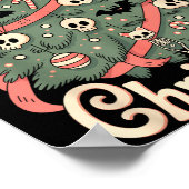 Creepy Cute Kawaii Skeleton Christmas Tree Skull B Poster (Hoek)