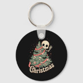Creepy Cute Kawaii Skeleton Christmas Tree Skull B Sleutelhanger (Voorkant)