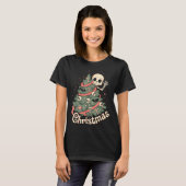 Creepy Cute Kawaii Skeleton Christmas Tree Skull B T-shirt (Voorkant volledig)