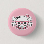 Creepy Cute Pastel Nerd Skull Ronde Button 3,2 Cm (Voorkant)