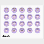 Creepy Cute Pink Bunny Pastel Goth Lavender Ronde Sticker (Vel)