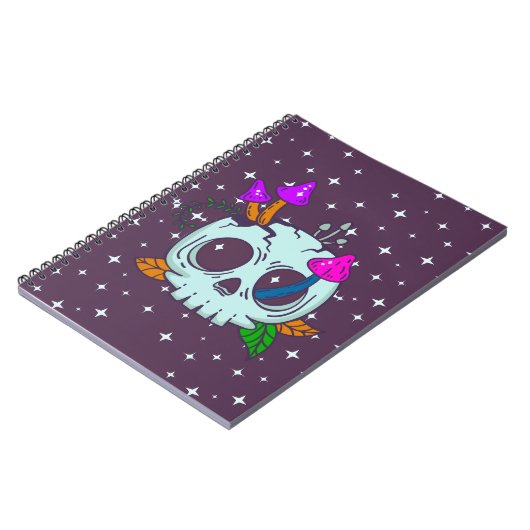 Creepy Cute Skull & Mushroom Notebook Notitieboek (Linkerzijde)