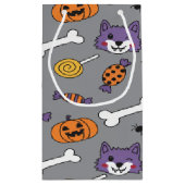 Creepy Cute Wolf And Spooky Pumpkins Klein Cadeauzakje (Achterkant)