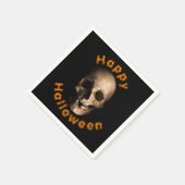 Creepy Decayed Skull Happy Halloween Servet (Hoek)