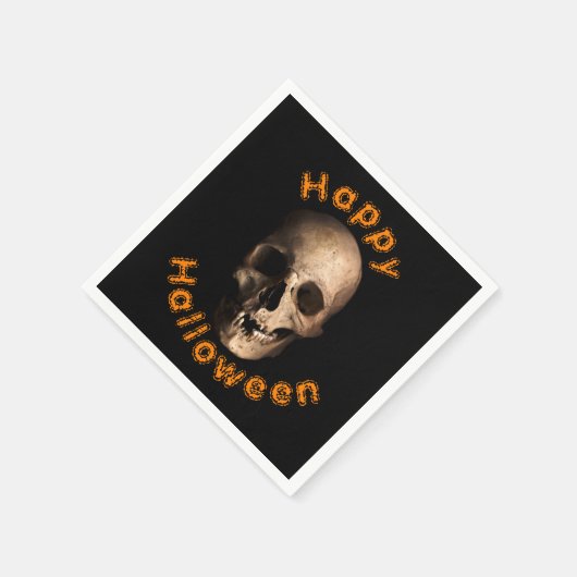 Creepy Decayed Skull Happy Halloween Servet (Hoek)