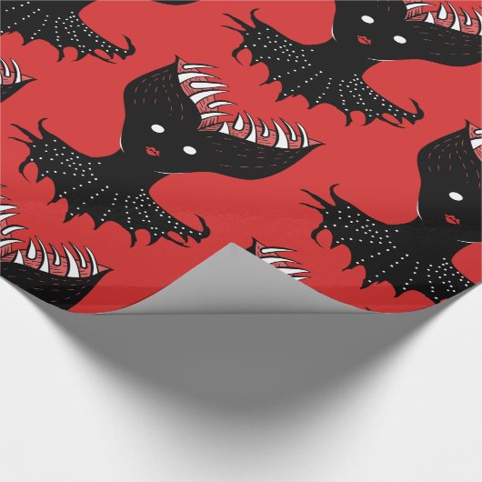 Creepy Demon Girl Dark Gothic Character met Teth Cadeaupapier (Hoek)