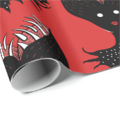 Creepy Demon Girl Dark Gothic Character met Teth Cadeaupapier (Rol Hoek)