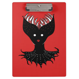 Creepy Demon Girl Dark Gothic Character met Teth Klembord