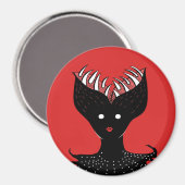 Creepy Demon Girl Dark Gothic Character met Teth Magneet (Voorkant / Achterkant)