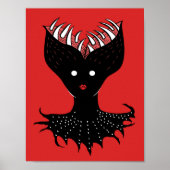 Creepy Demon Girl Dark Gothic Character met Teth Poster (Voorkant)