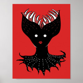 Creepy Demon Girl Dark Gothic Character met Teth Poster