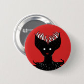 Creepy Demon Girl Dark Gothic Character met Teth Ronde Button 5,7 Cm (Voorkant /achterkant)