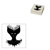 Creepy Demon Girl Dark Gothic Character met Teth Rubberstempel (Gestempeld)