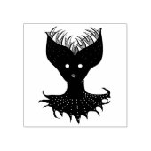 Creepy Demon Girl Dark Gothic Character met Teth Rubberstempel (Afrduk)