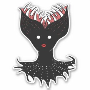 Creepy Demon Girl Dark Gothic Character met Teth Sticker
