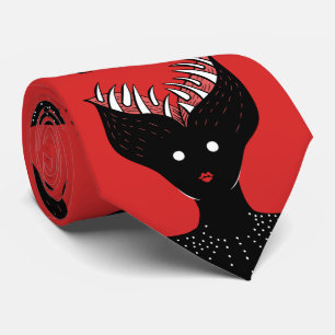 Creepy Demon Girl Dark Gothic Character met Teth Stropdas