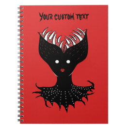 Creepy Demon Girl Gothic Character met Teth Text Notitieboek