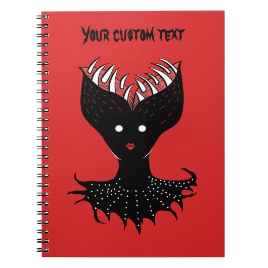Creepy Demon Girl Gothic Character met Teth Text Notitieboek (Voorkant)