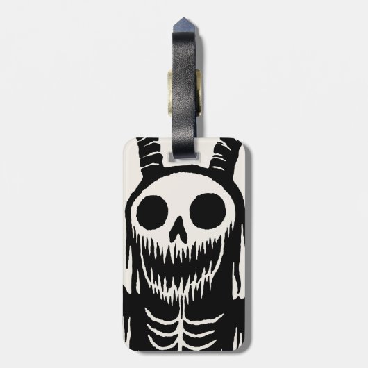 Creepy Demon Skull Bagagelabel (Achterkant verticaal)