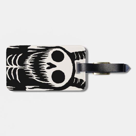 Creepy Demon Skull Bagagelabel (Achterkant horizontaal)