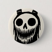 Creepy Demon Skull Ronde Button 5,7 Cm (Voorkant)