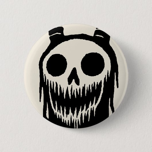 Creepy Demon Skull Ronde Button 5,7 Cm (Voorkant)