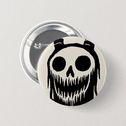Creepy Demon Skull Ronde Button 5,7 Cm (Voorkant /achterkant)