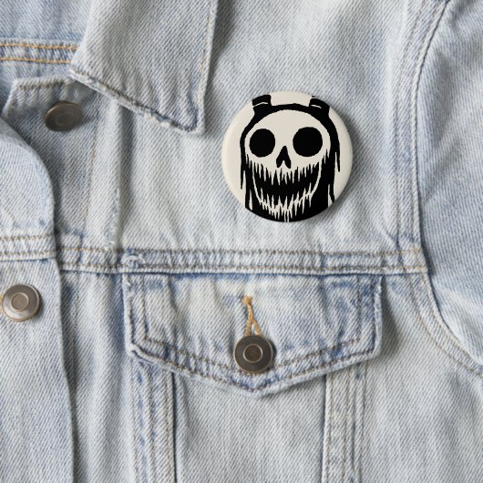 Creepy Demon Skull Ronde Button 5,7 Cm (In situ)