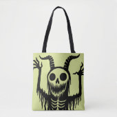 Creepy Demon Skull Tote Bag (Voorkant)