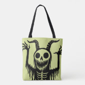 Creepy Demon Skull Tote Bag (Achterkant)
