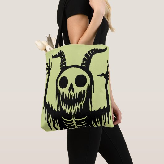 Creepy Demon Skull Tote Bag (Dichtbij)