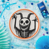 Creepy Devil Skull Halloween Papieren Bordje (Feest)